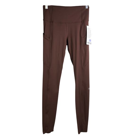 Lululemon Leggings Womens Size 6 Brown Fast & Free HR NWT - Picture 1 of 9
